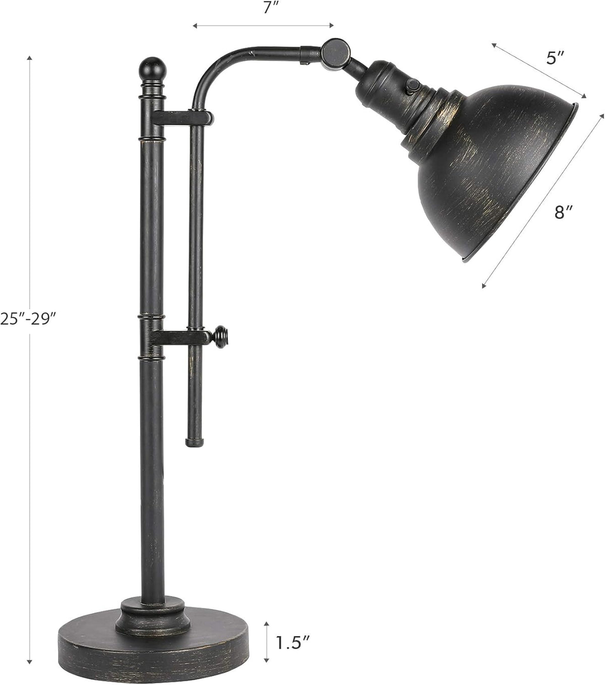 Black Adjustable Metal Desk Lamp T578899