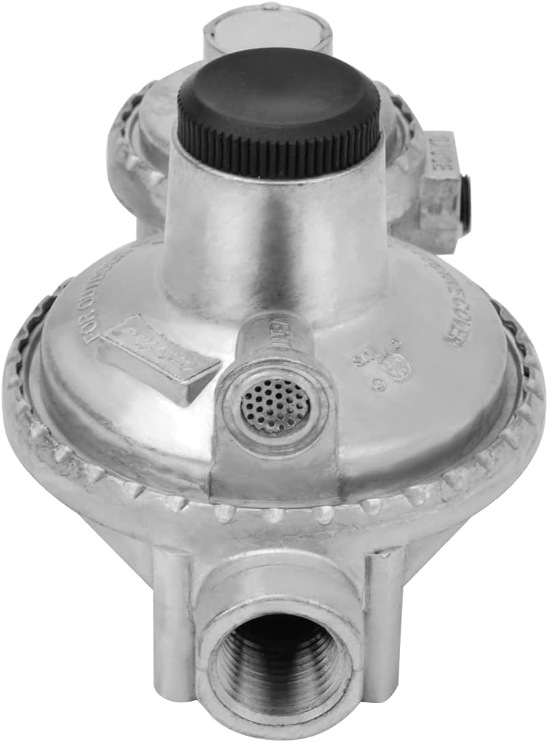Vertical Two Stage Propane Regulator with 5Ft 1/4 NPT × POL Connection Propane Hose C152
