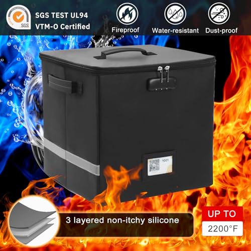 Black Waterproof Vinyl Record Storage Box with Lid Y701139