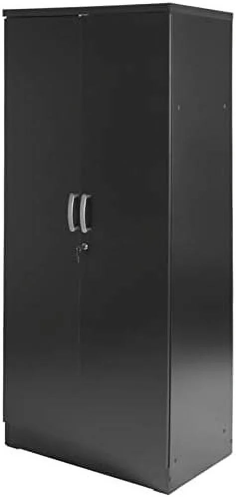 Black Wood Two Door Armoire Wardrobe Cabinet V20141