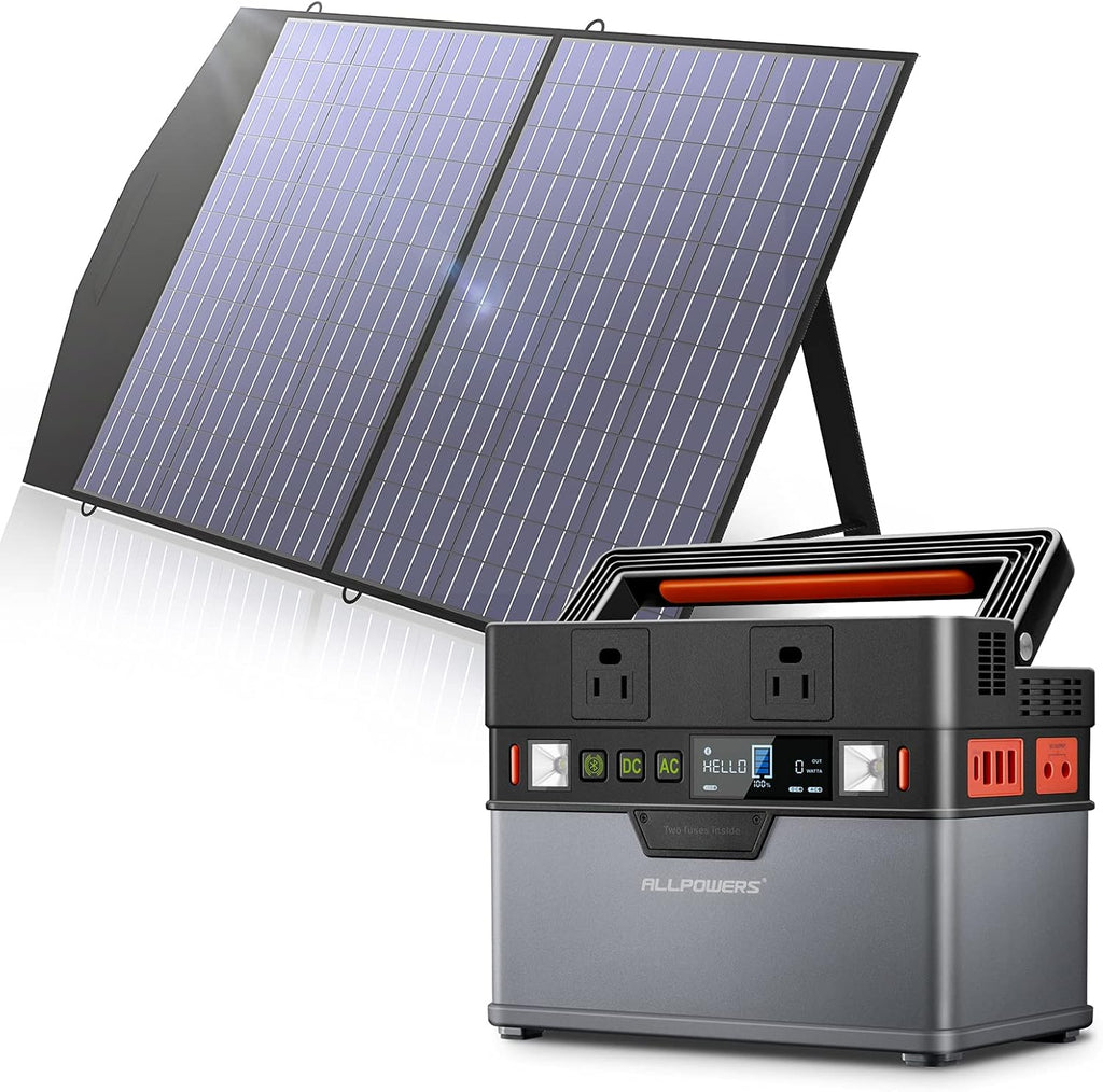Portable Power Station 300W with 100W Foldable Solar Panel L1202
