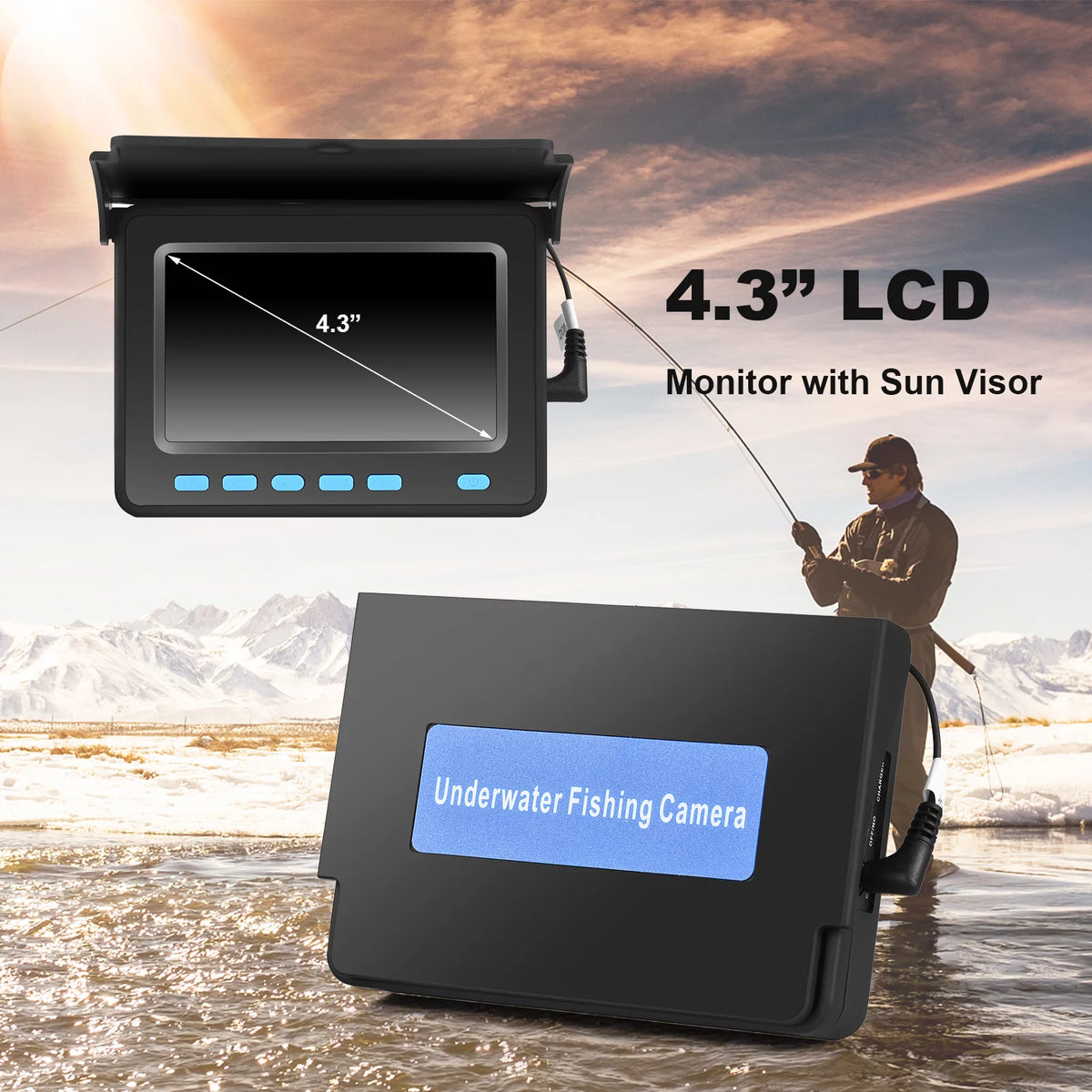 Underwater Fishing Fish Finder 4.3'' LCD Monitor V187