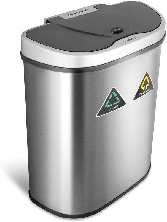 Motion Sensor Trash Can, Extra Large, Silver J556