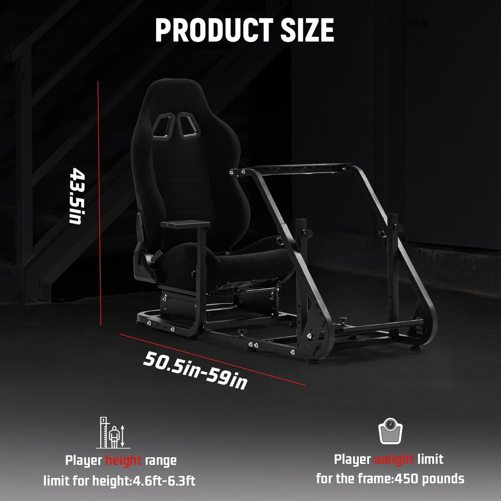 Racing Simulator Cockpit with Ergonomic Gaming Seat Q92670