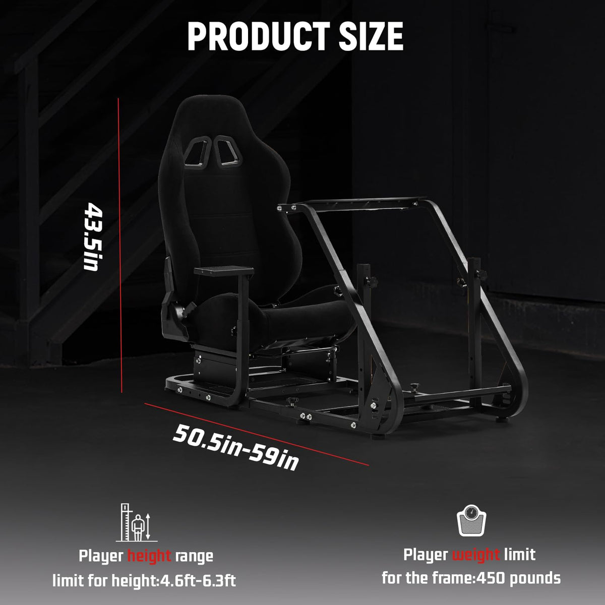 Racing Simulator Cockpit with Ergonomic Gaming Seat Q92670