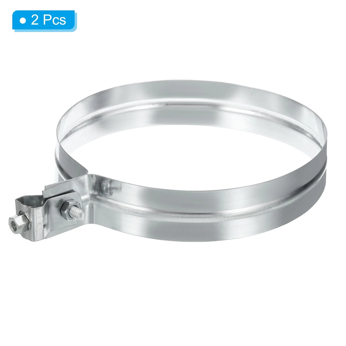 2Pcs Galvanized Steel Worm Gear Duct Clamps Q4402
