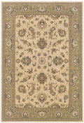 Traditional Ivory Bordered Vines 5' 3" x 7' 9" Rectangle Area Rug G15410