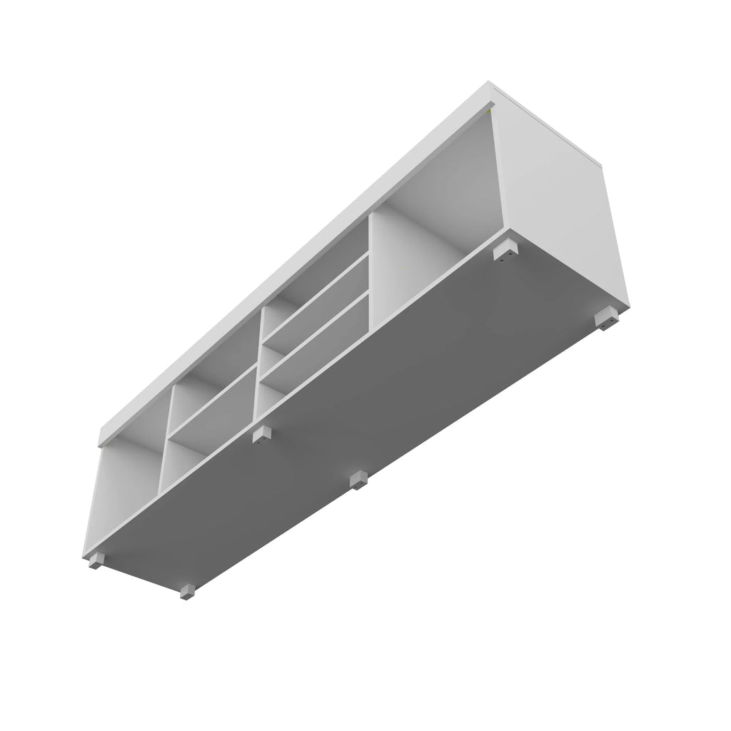 White TV Stand up to 65" Manufactured Wood D4258