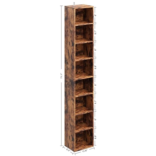Tall Narrow 8 Tiers Bookshelf J807