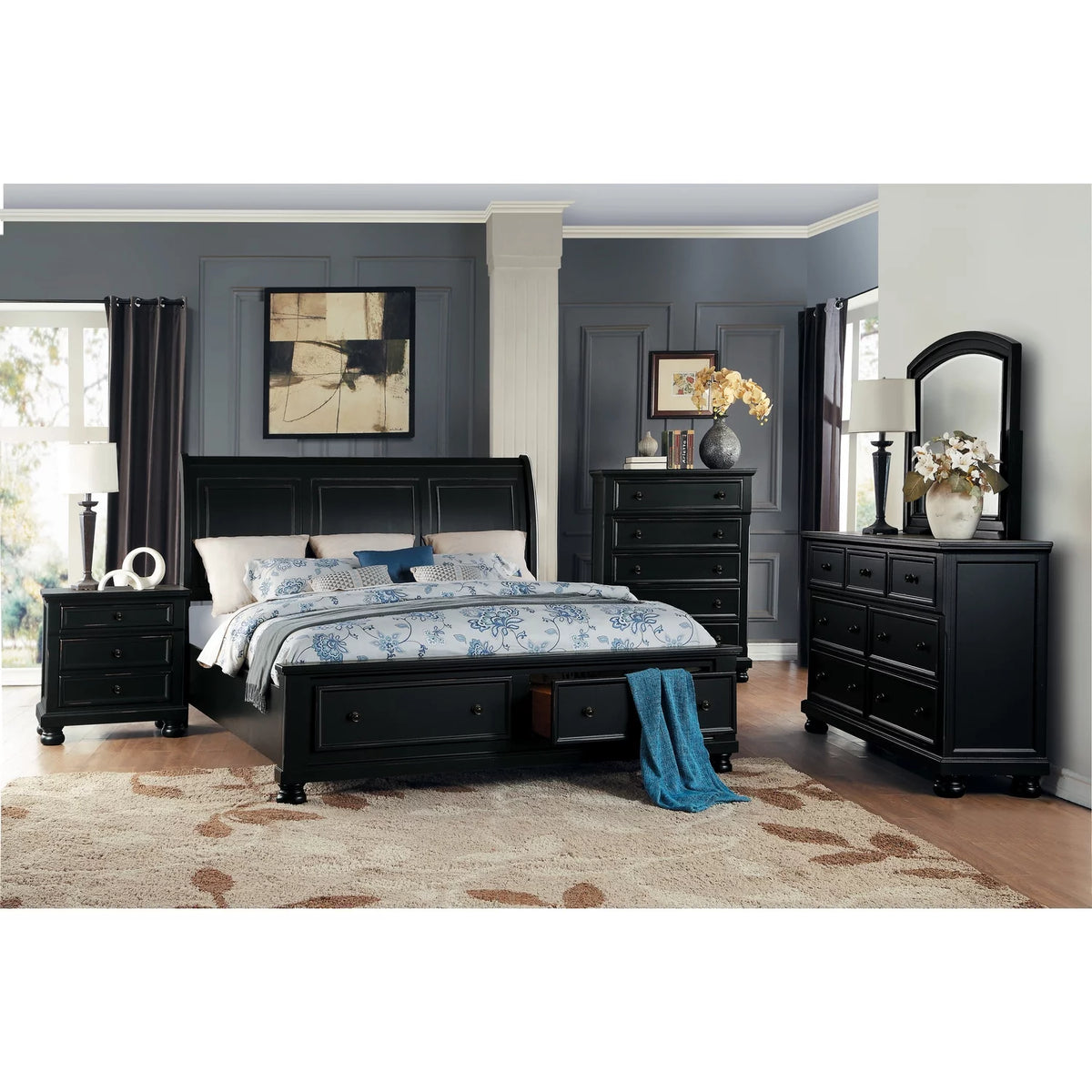 White Seven Drawer Wooden Dresser M634433