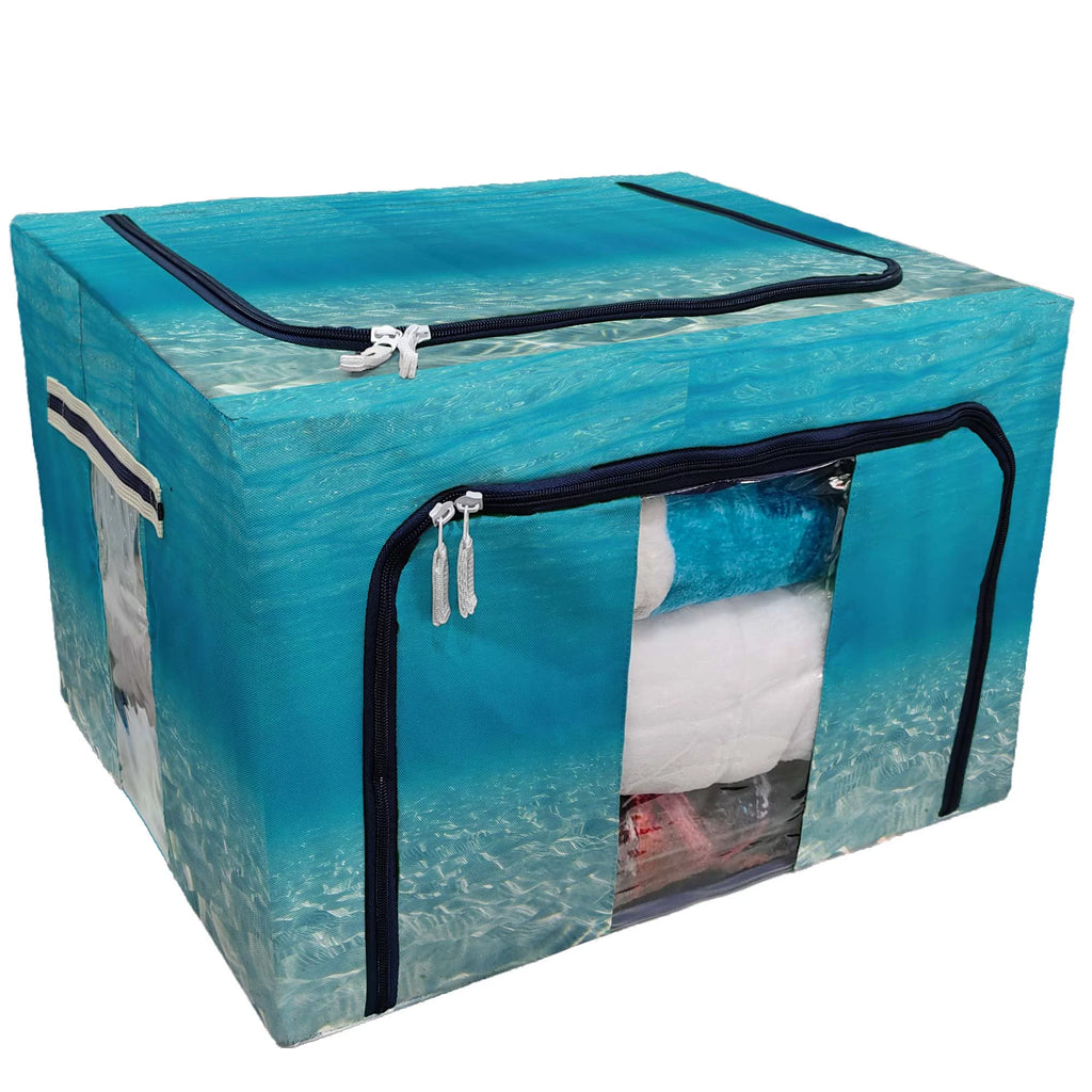 Clear Window Foldable Stackable Storage Bag with Steel Frame G64786