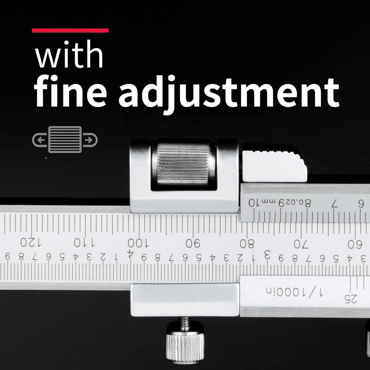 Stainless Steel Precision Vernier Caliper with Fine Adjustment C6483