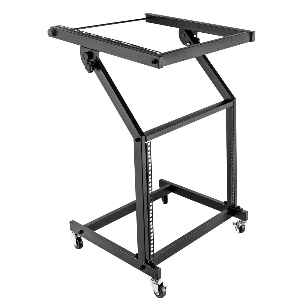 9U Rolling Rack Mount Mixer Case Stand Studio Equipment Cart Black G832387