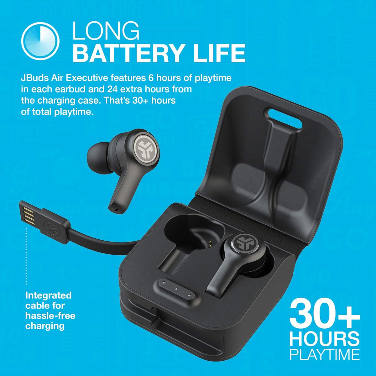 True Wireless Bluetooth Earbuds with Charging Case, Black, Bluetooth 5.0, Pack of 2 A65005