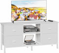 White TV Stand Dresser with 4 Drawers A23545