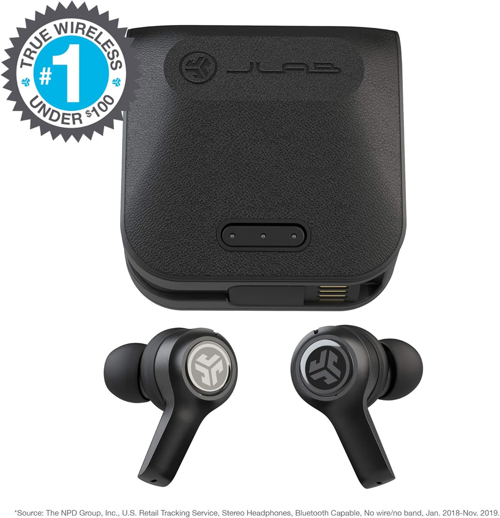 True Wireless Bluetooth Earbuds with Charging Case, Black, Bluetooth 5.0, Pack of 2 A65005