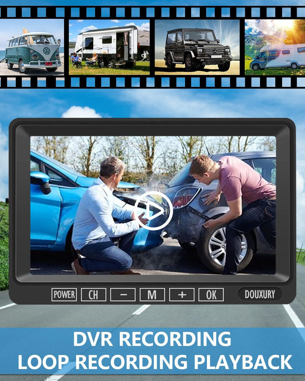 Wireless Backup Camera System with 7 Monitor HD 1080P W62811