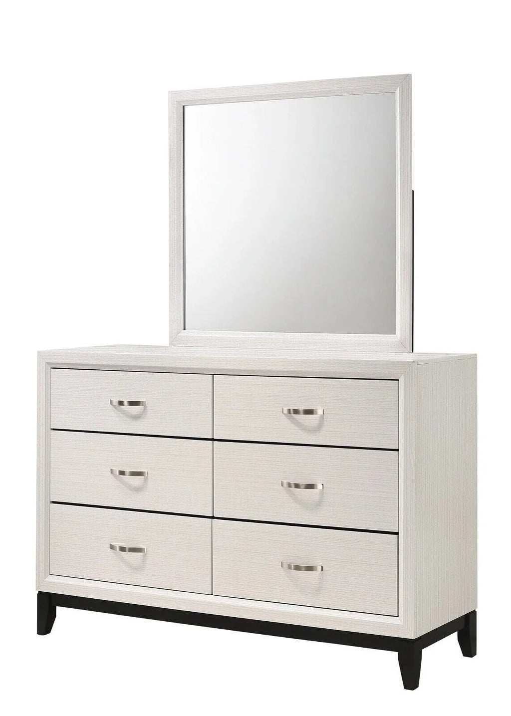 4pc Full Size Bed Dresser Mirror Nightstand White Bedroom Furniture Set N822
