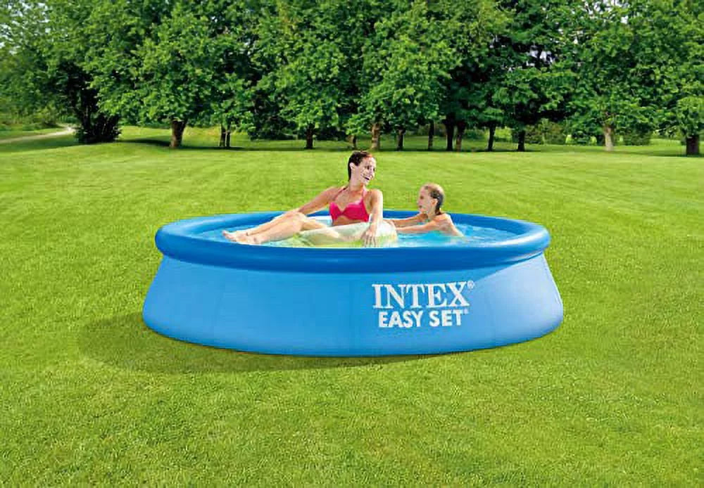 8 Foot Round Above Ground Swimming Pool with Filter Pump X7990
