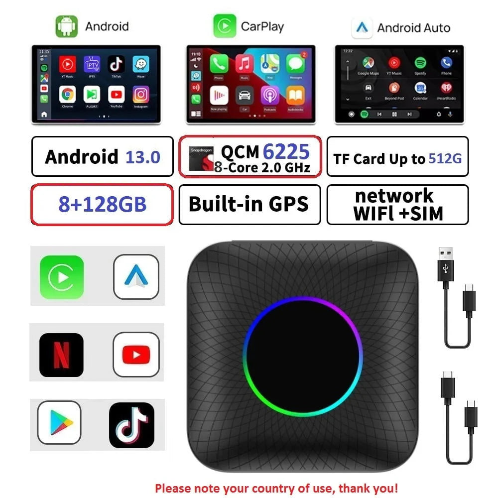 Android 13 Wireless Android Auto & Apple CarPlay Smart Tv Box T13153