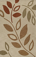 Brown Leaves Branches 9' x 12' Rectangle Area Rug K8680
