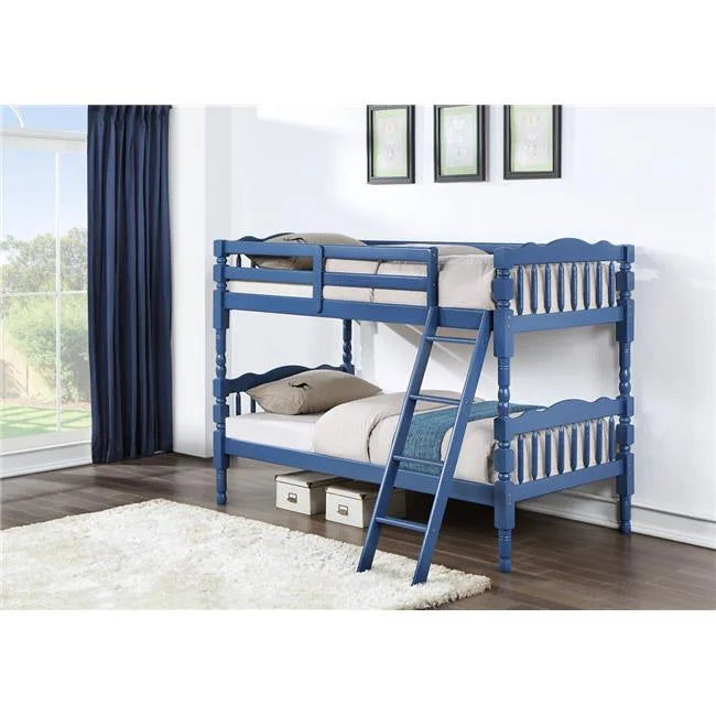 Dark Blue Twin Size Bunk Bed W54637