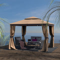 10x12 Gazebo Soft Top Canopy Tent with Mosquito Netting B49965