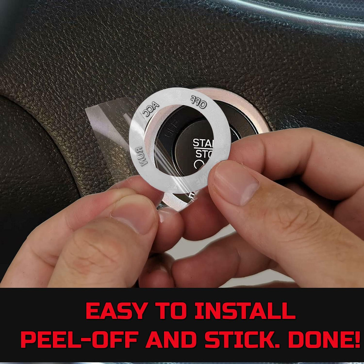 Engine Start Stop Button Overlay Ruby Red Sticker Emblem V4411