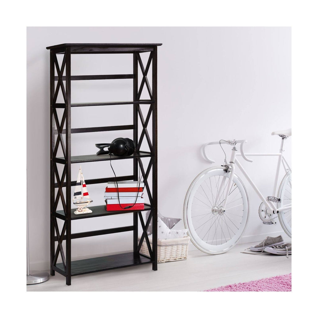 5-Tier Bookcase Espresso D23637