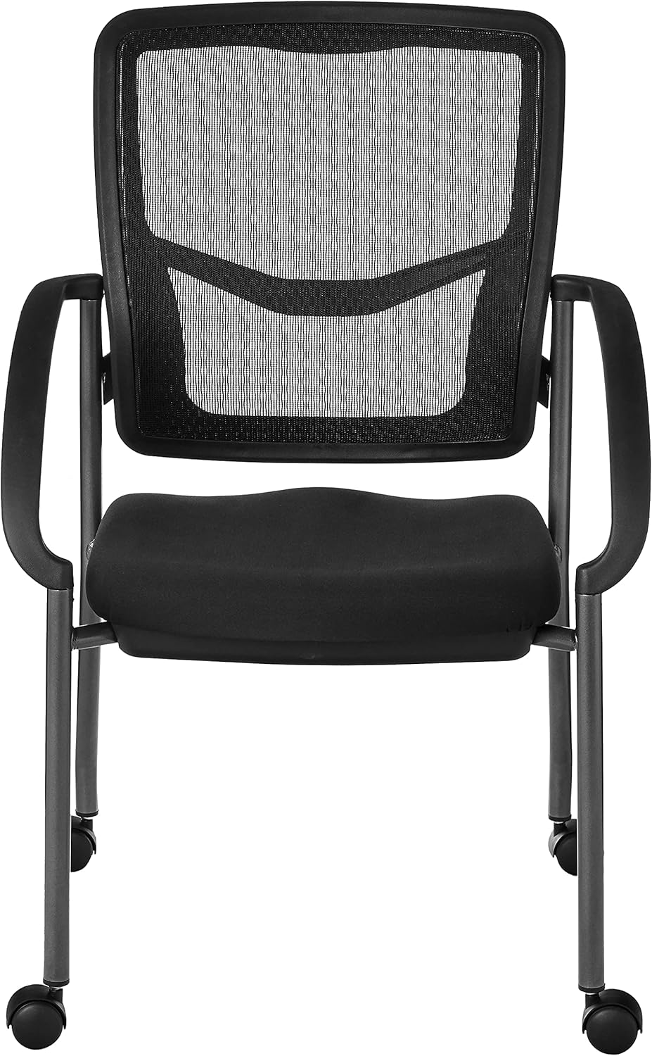 Black Stacking Visitors Chair with Casters I376528