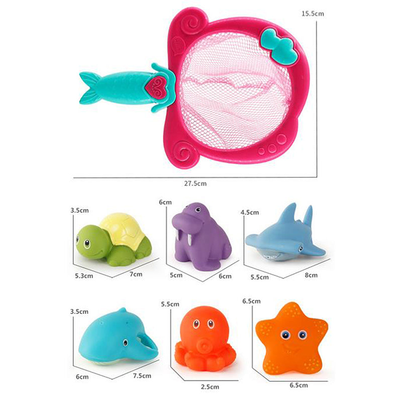 Color Changing Floating Baby Bath Toys with Mermaid Net Y5434