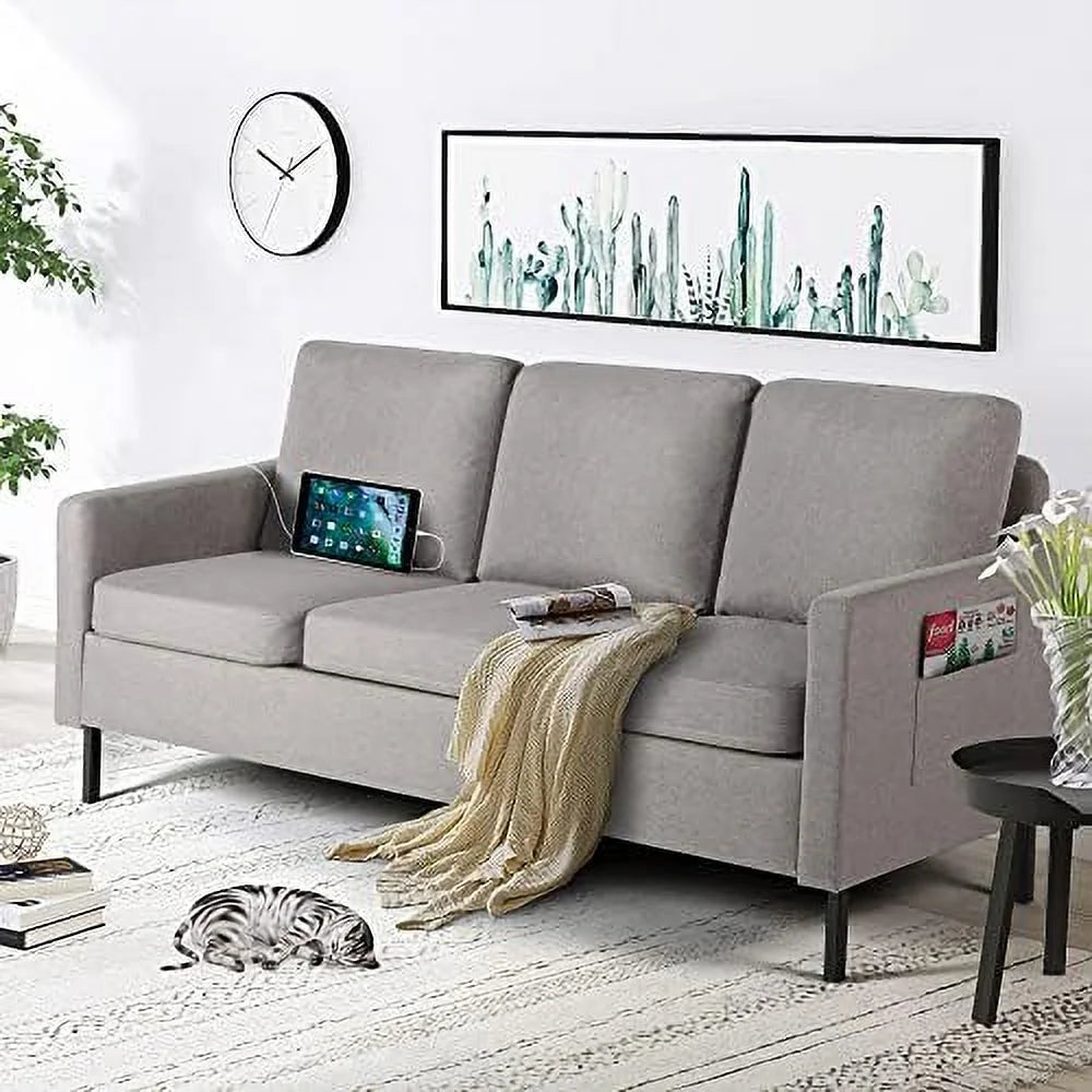 Light Grey 3 Seat Sectional Sofa Y51605