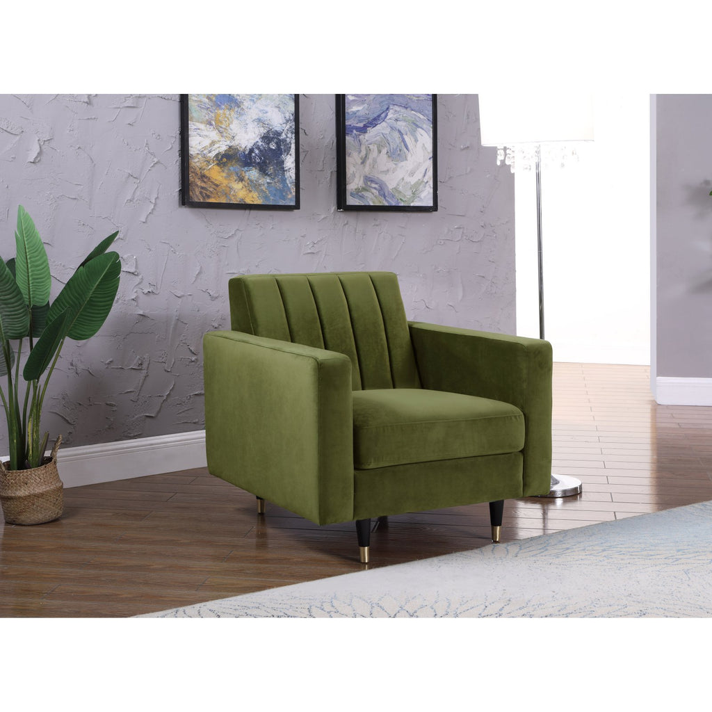 Olive Velvet Accent Chair D819