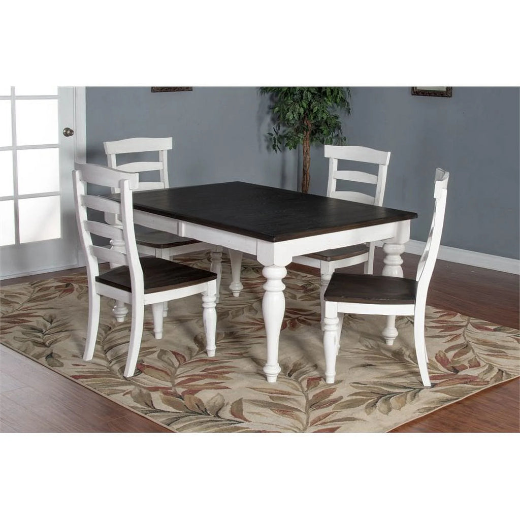 84" Extension Dining Table in White and Dark Brown C80229