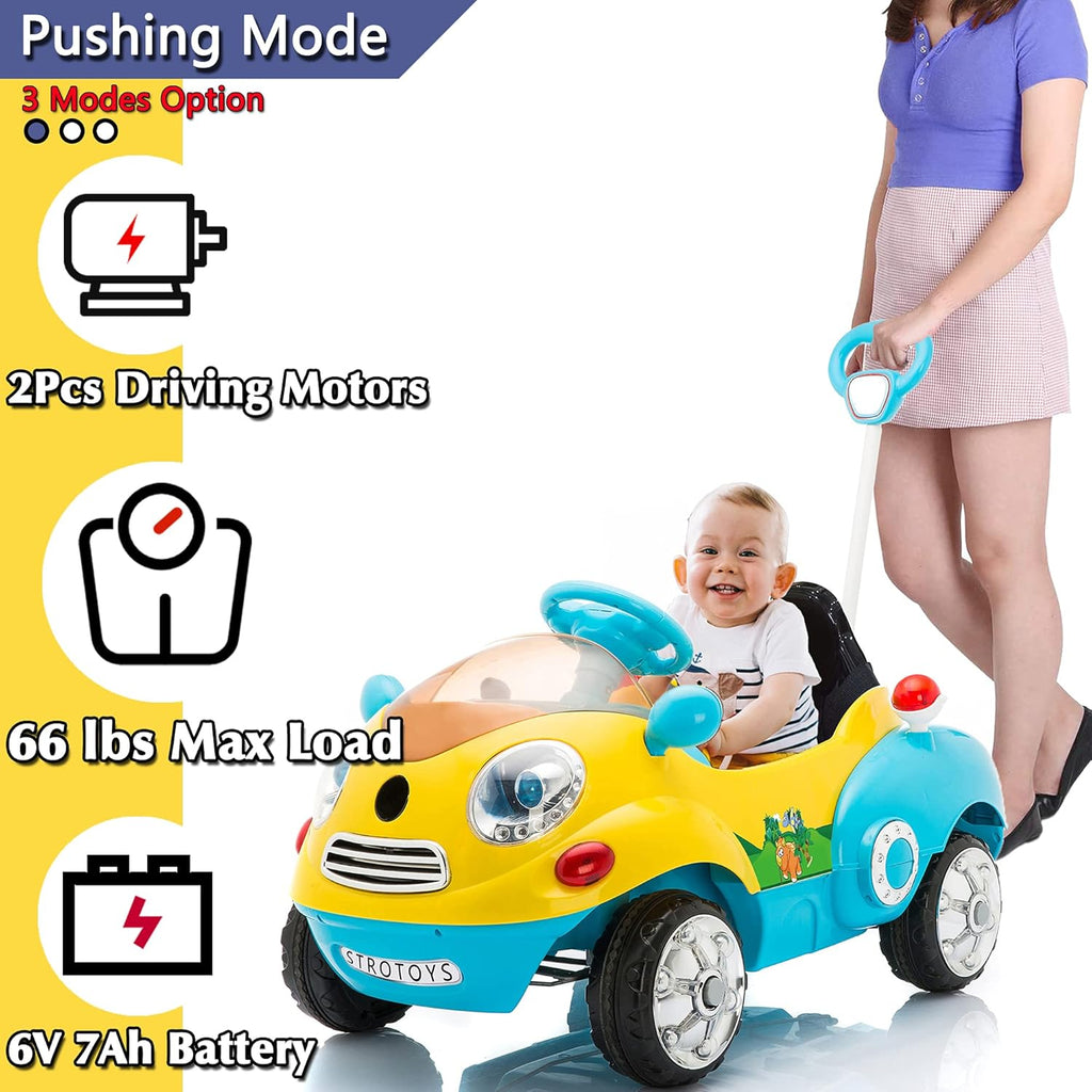Blue & Yellow Electric Ride On Car with Remote Control C600012