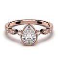 1.25 Carat Pear Cut Moissanite Engagement Ring in 925 Sterling Silver With 18k Rose Gold Plating D6763