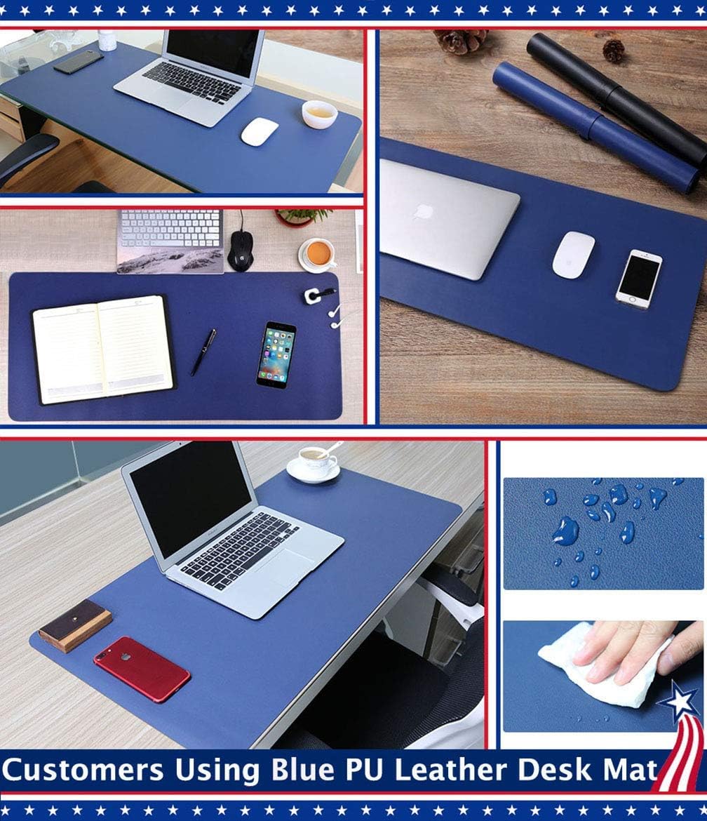 White Waterproof PU Leather Desk Pad K329241