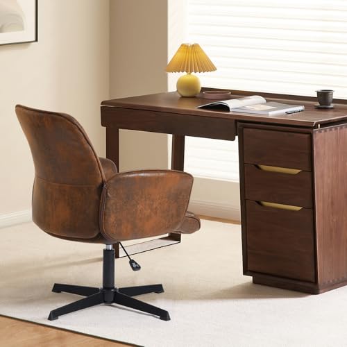 Beige Linen Fabric Upholstered Ergonomic Swivel Desk Chair T557