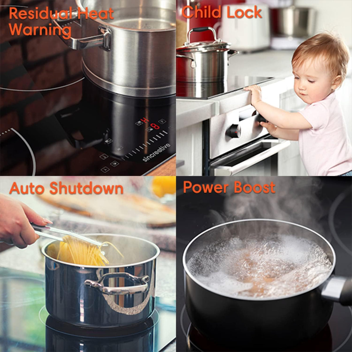 30 Inch 4 Burners Induction Cooktop with Timer W657217