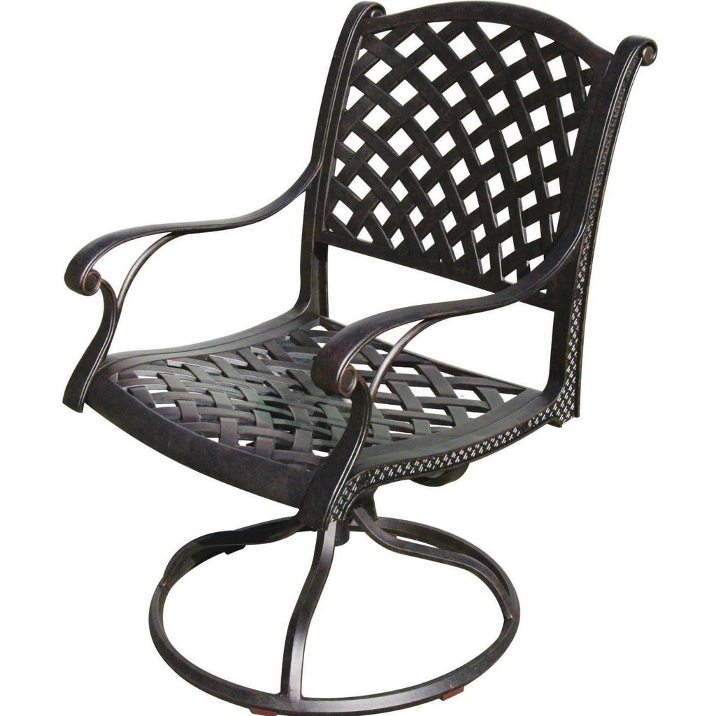 Cast Aluminum Patio Swivel Rocker Dining Chair Z59703