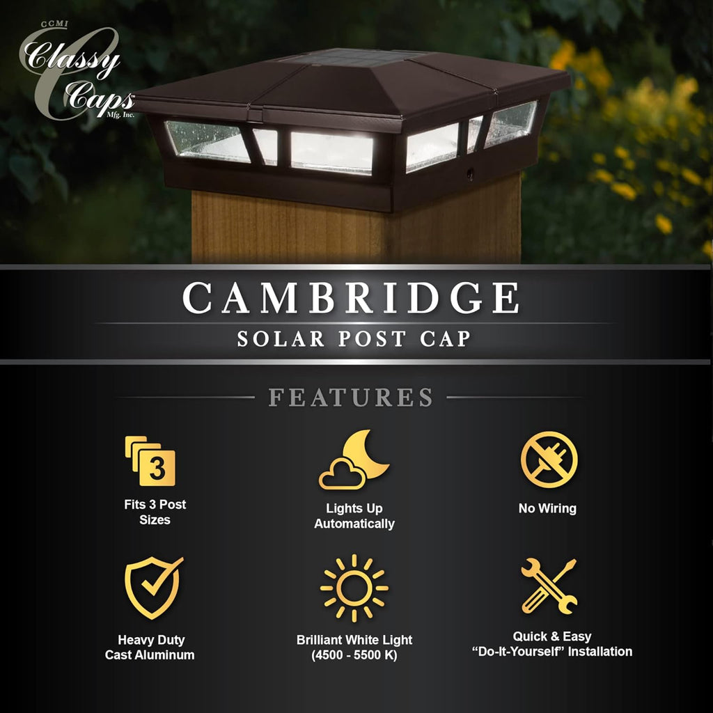 6x6 Brown Aluminum Solar Post Cap V32584