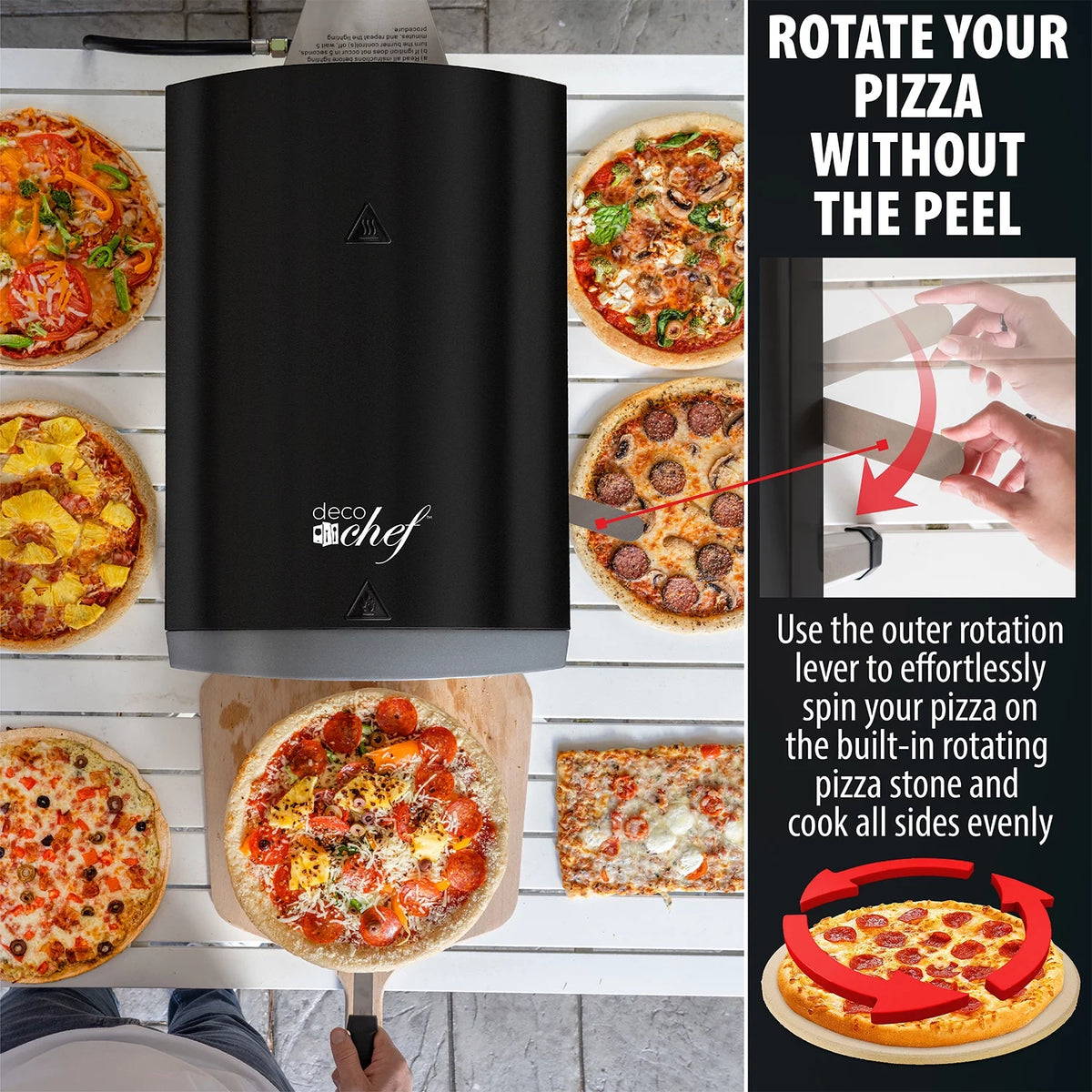 Black Portable Gas Pizza Oven U881049