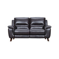 Brown Leather Power Recliner Loveseat with USB J8452
