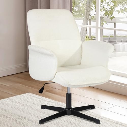 Beige Linen Fabric Upholstered Ergonomic Swivel Desk Chair T557