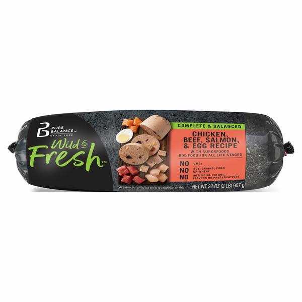 Grain Free Chicken Beef Salmon & Egg Recipe Dog Food W5186