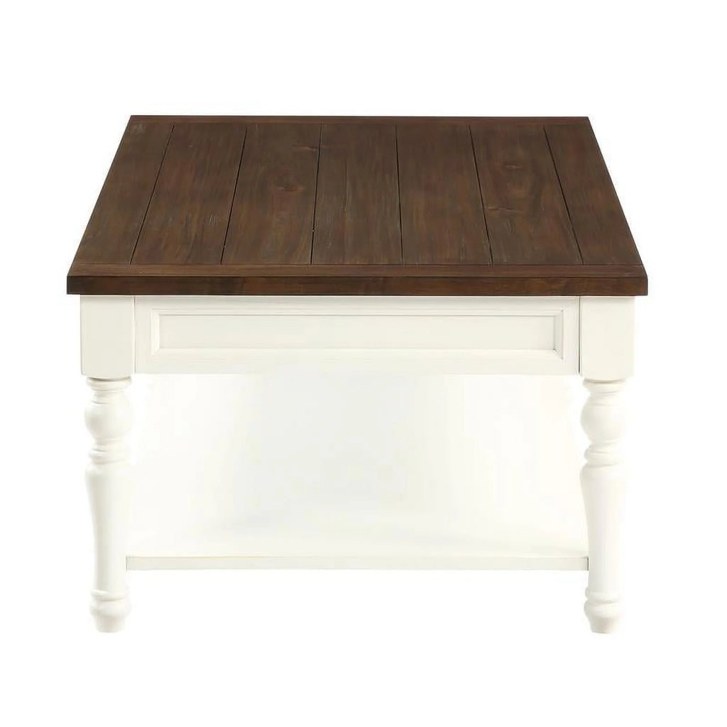 Ivory and Mocha Wood End Table K645