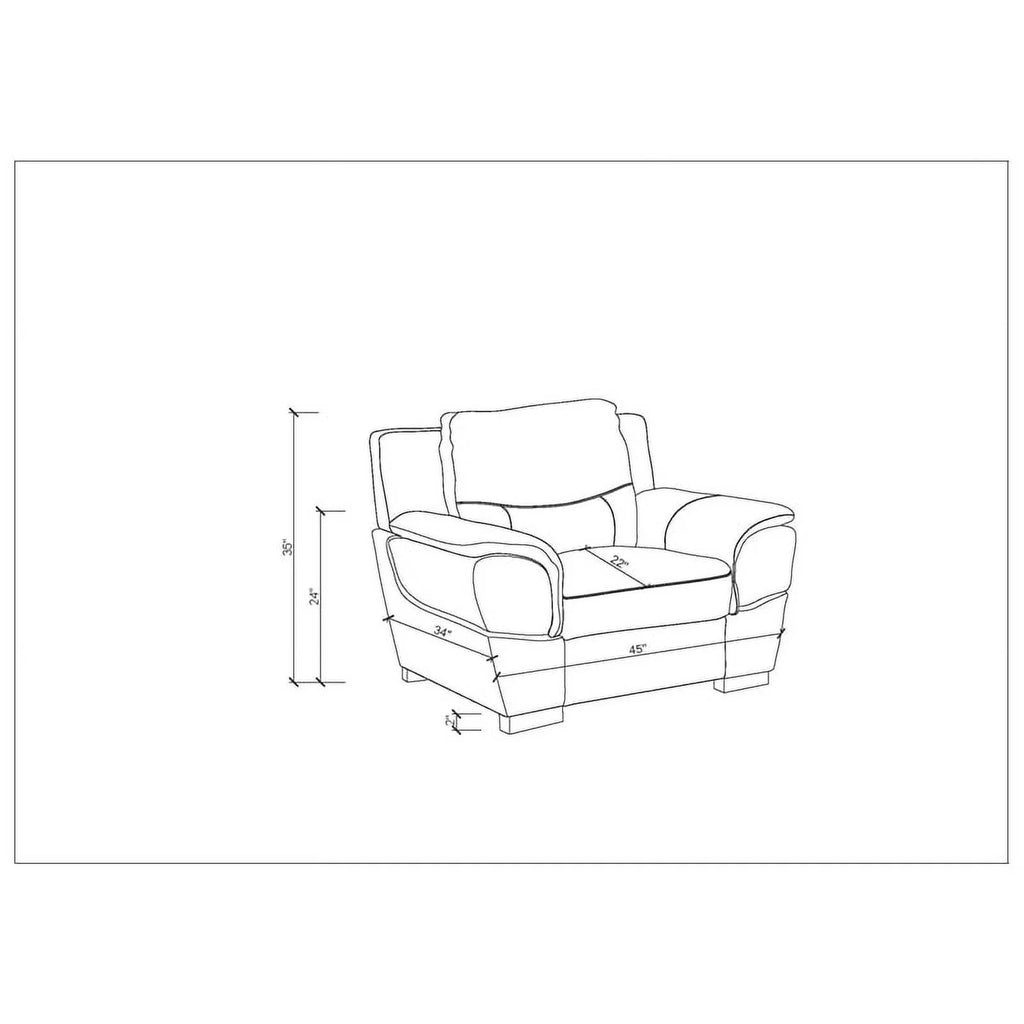 Gray Leather Upholstered Chair B2765