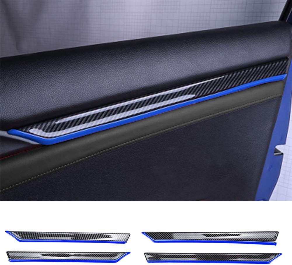 8pcs ABS Carbon Fiber Car Door Panel Stripe Cover Trim Accessories RED Pack of 2 X521040