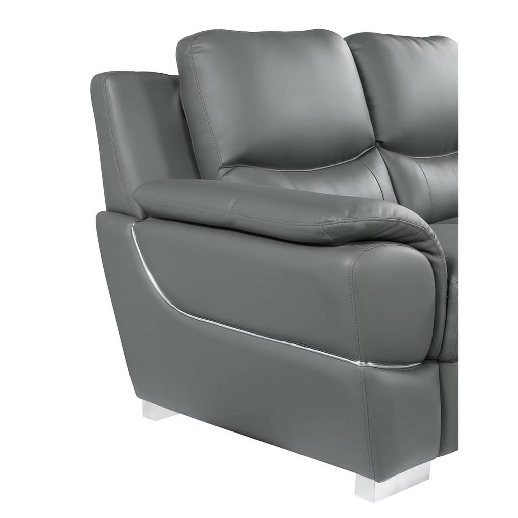 Gray Leather Upholstered Chair B2765