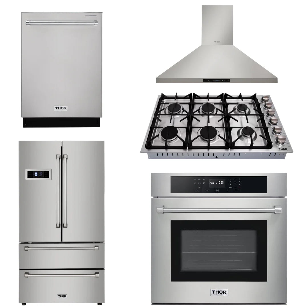 30 Wall Oven, 36 Cooktop, Range Hood, Refrigerator, Dishwasher Q79227